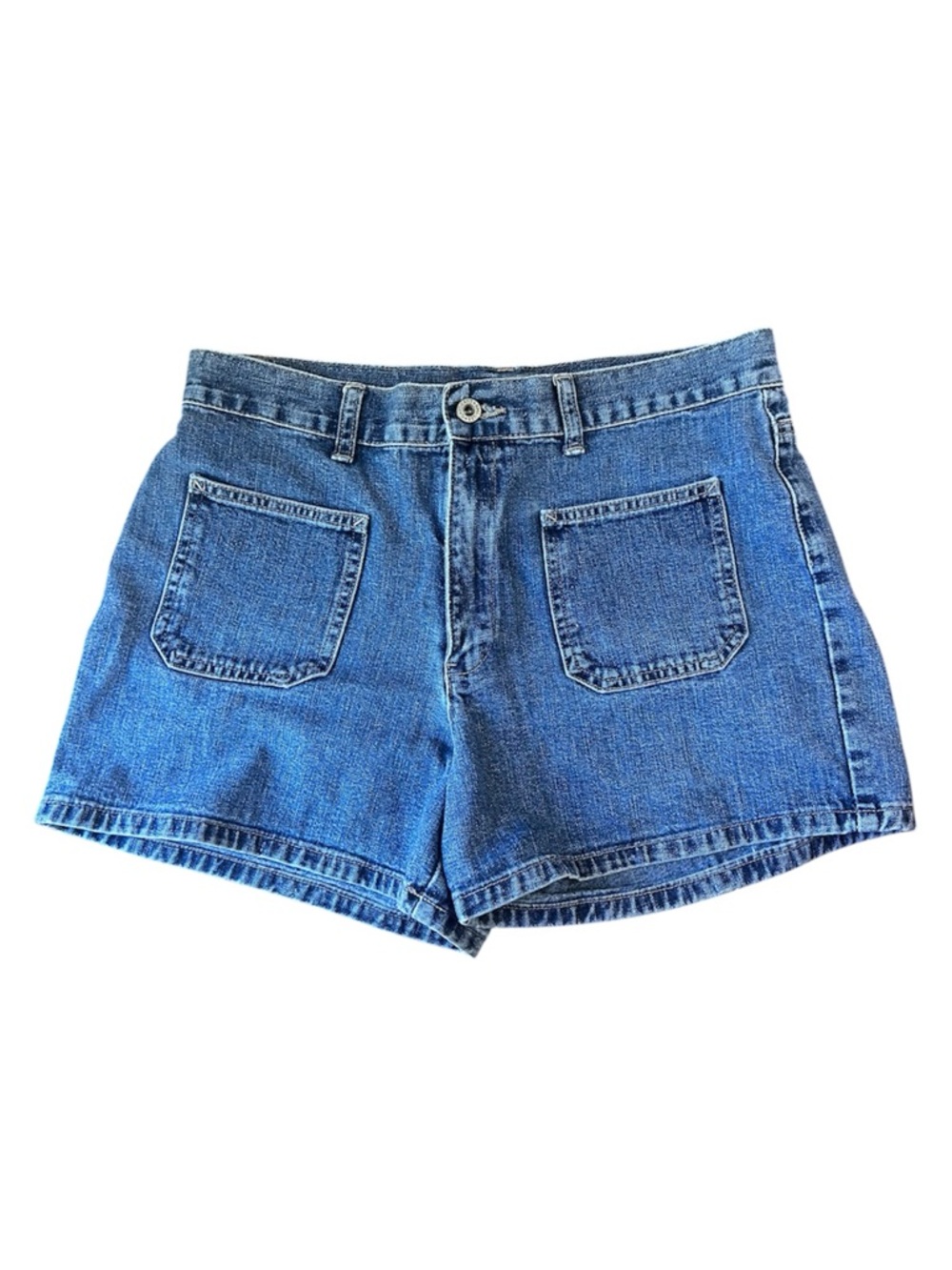 Vintage GAP Blue Front-Pocket 100% Cotton Denim Shorts Size 10